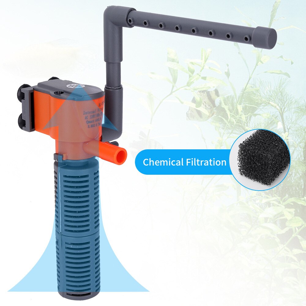 Waterpomp 3w/5w 3- in -1 mini filter aquarium vis sponsfilter zuurstoftoevoer stille luchtpomp voor aquarium aquariumpomp