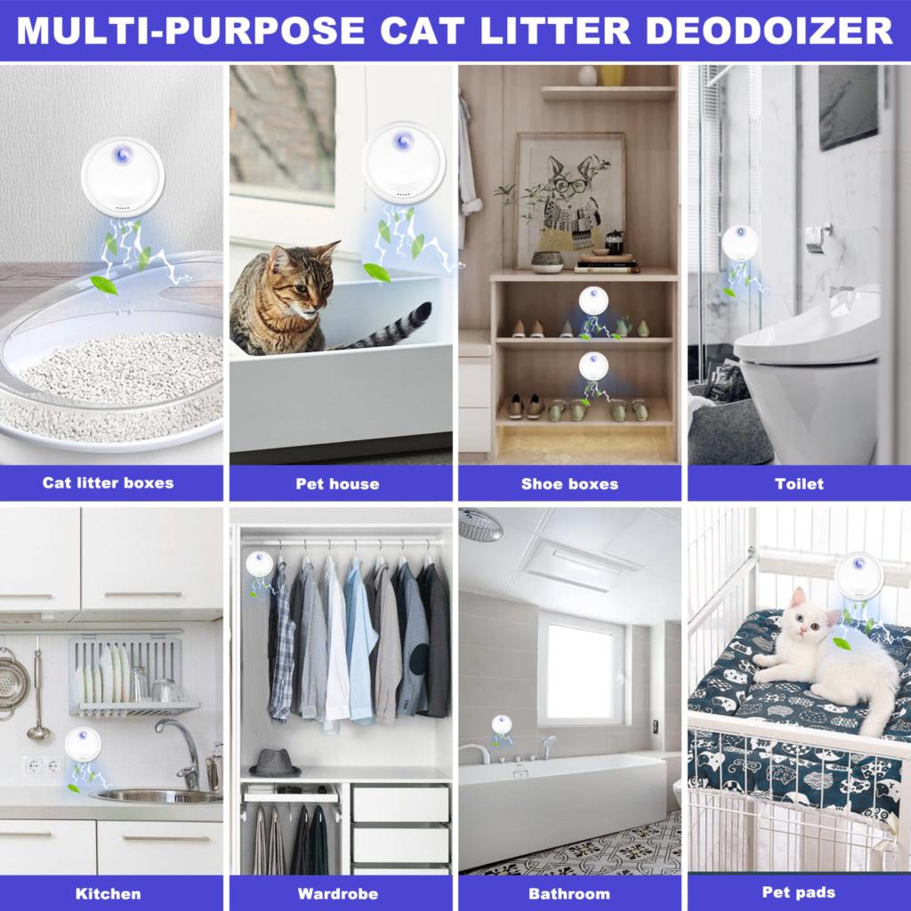Purificador inteligente de olores para gatos, caja de arena, desodorizador, inodoro para perros, limpiador de aire recargable, desodorización para mascotas, 2022, 4000mAh