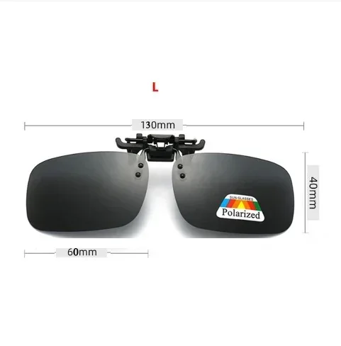 4 Color Grey Lenses Polarized Sunglasses Clip On Flip Up UV 380 Driving Fishing Night Vision Glasses Clips: black