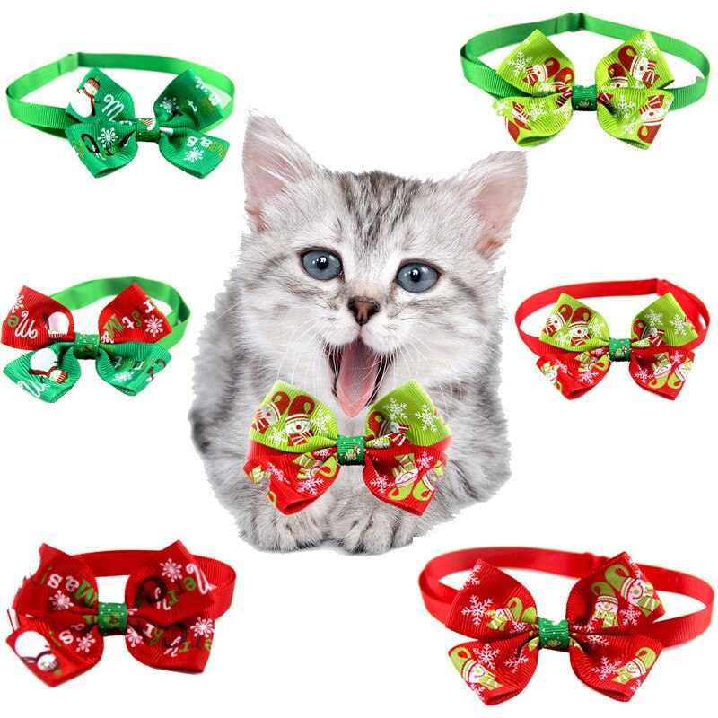 Kerstmis Kat Halsband Katten Hond Strikje Verstelbare Neck Strap Kat Hond Grooming Accessoires Puppy Kat Ketting
