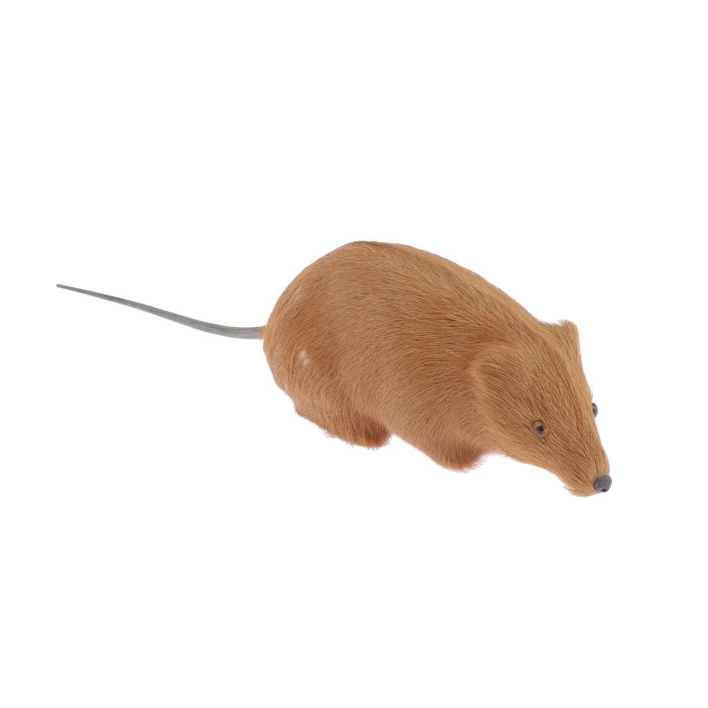 Kids Faux Fur Mouse Model Animal Figurines Handicraft Taletelling Props