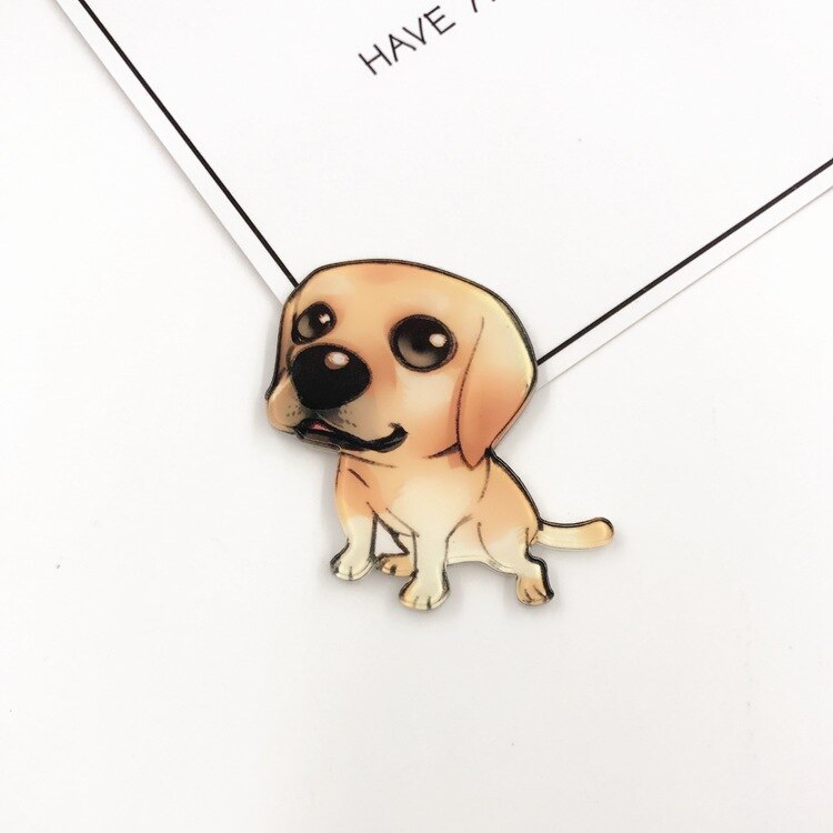 1Pcs Leuke Hond Cartoon Mode Broche Acryl Badge Kat Icoon Badge Pin Voor Kids Party Decoratie op Zak Kleding: Laser Bright