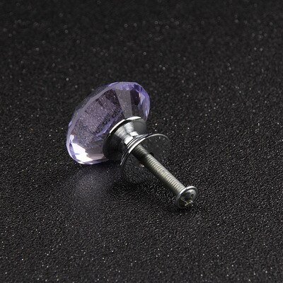 30 Mm Diamond Shape Crystal Glass Knoppen Kast Trekt Lade Knoppen Keukenkast Handvatten Handvat Hardware: Paars