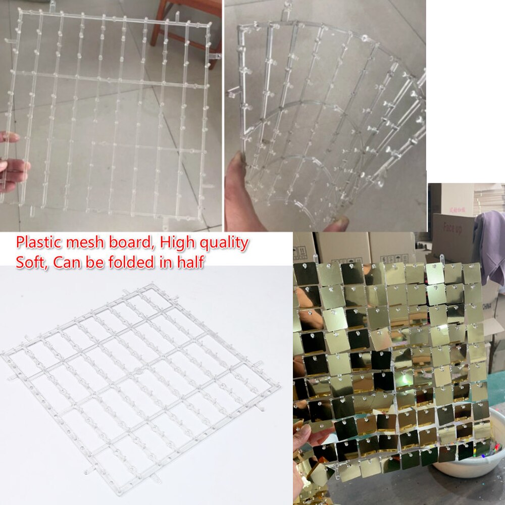 Large Square Shimmer Wall Panels Sequins Backdrop Party Background Air Activated Decor for Events Birthday Wedding 35x35cm