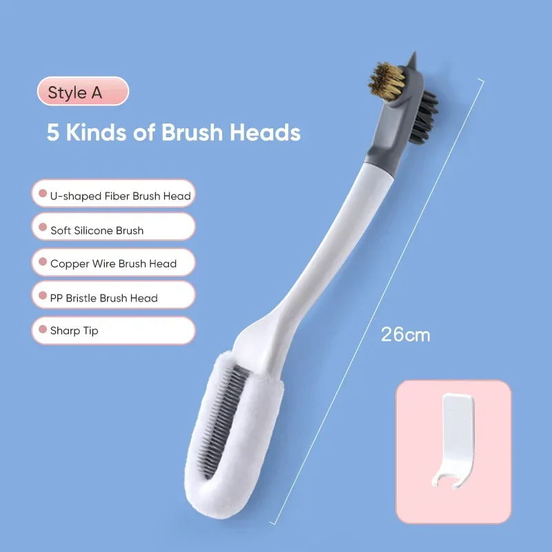 Cleaning Shoe Brush, Multifunctional Long Handle Shoe Brush Cleaner, Hangable Soft Bristle Shoes Cleaning Scrubber: Mixed Color