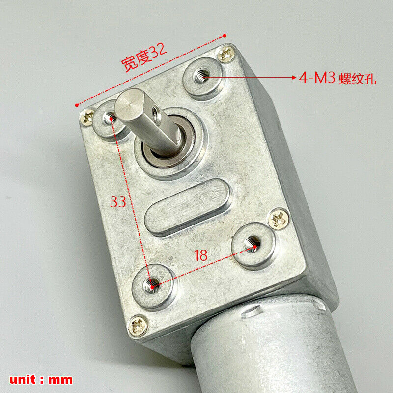 Micro 370 Motor Turbo Worm Gearbox Gear Motor DC 24V 23RPM Slow Speed Dual Shaft Large Torque for Robot/ Electronic Locks