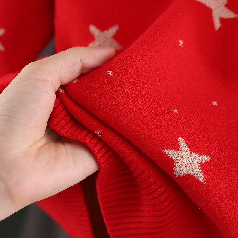 Winter Girls Sweaters Star Sweater Knitwear Children Clothing