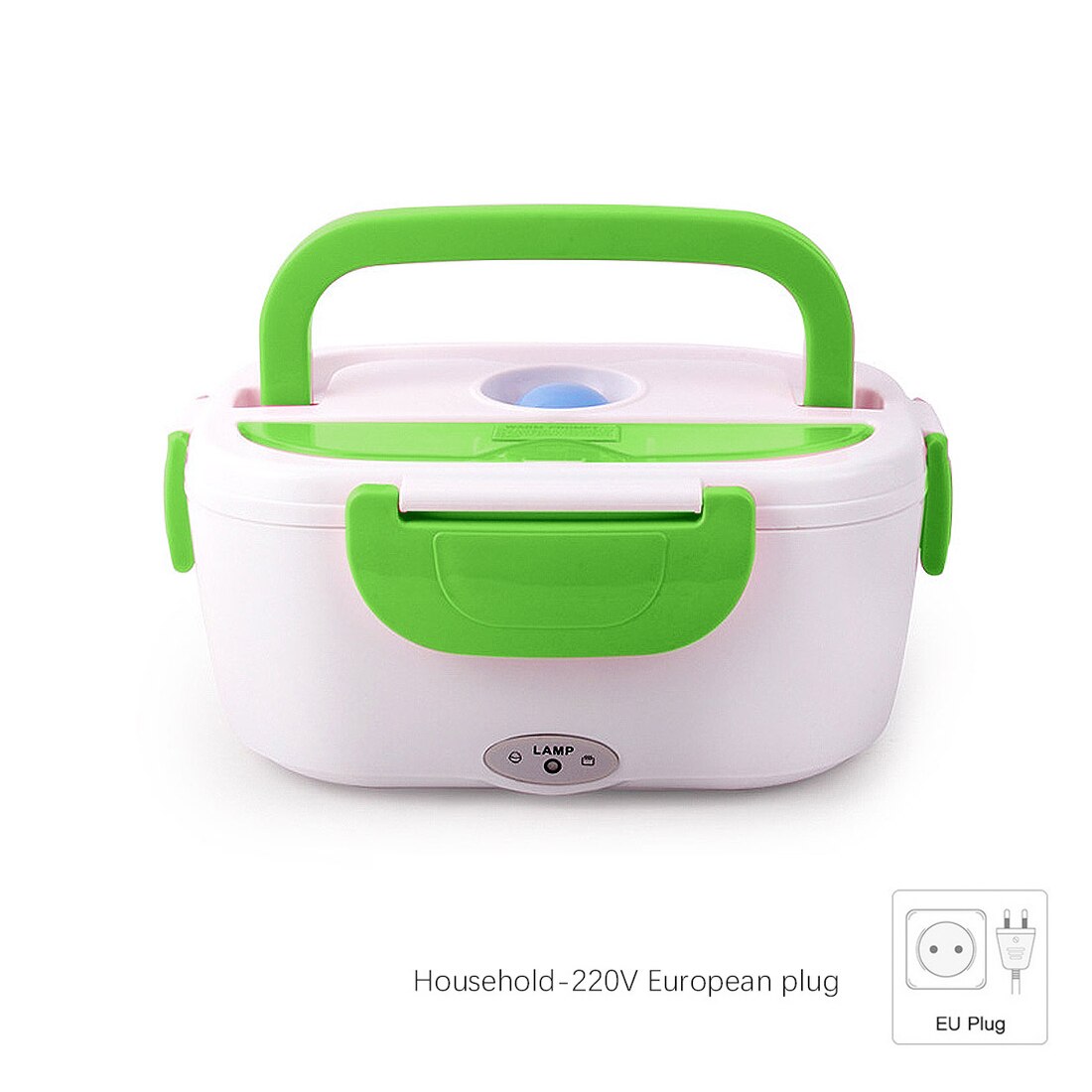 12V 24V Portable Stove Food Warmer for Car Boat Truck Caravan Camping Oven Car Electrical Heating Lunch Box Heated Stove: green eu 220v