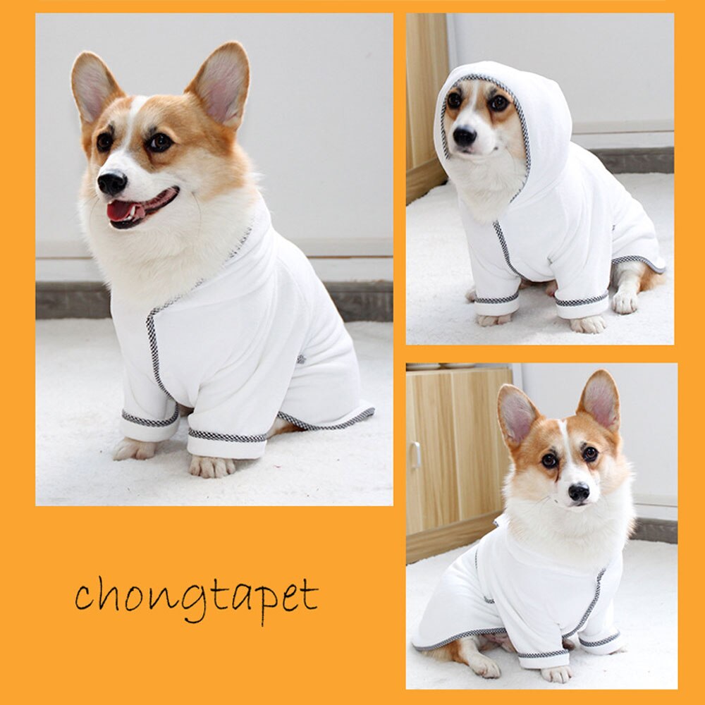 Kjæledyr hund badekatt hund pyjamas soveklær mykt kjæledyr bad hurtig tørking håndkle klær for for valp hunder katter kjæledyr tilbehør