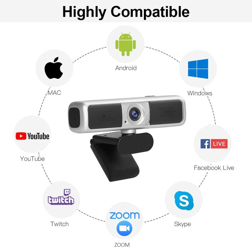 4X zoom Webcam 4MP web cam 2K camara web para pc web camera with microphone cameras web for PC usb camera webcam full hd webcam