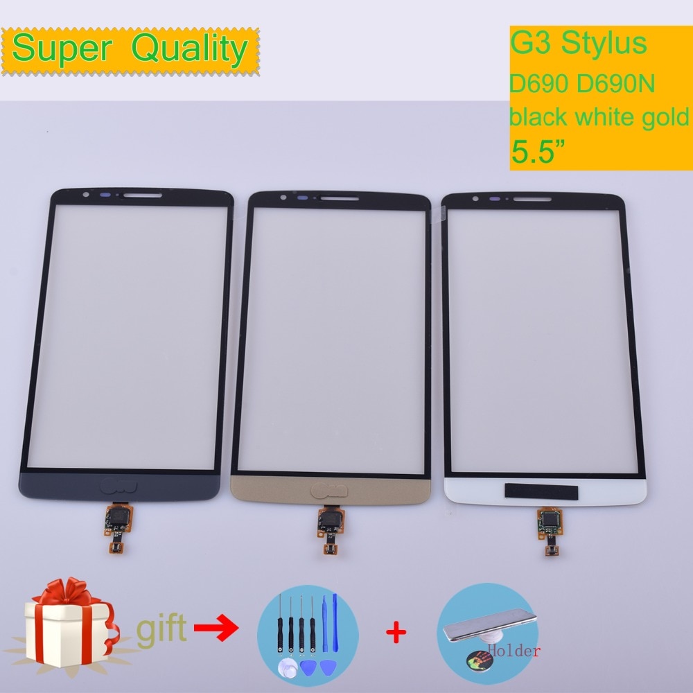 Voor lg  g3 stylus  d690n d690 touchscreen touch panel sensor digitizer front glas buitenlens touchscreen geen lcd zwart wit goud