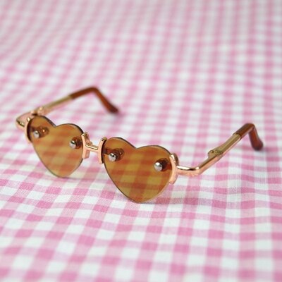 BJD Golden Sunglasses Heart Glasses Bookman Prop For 1/3 24" 60cm SD SD17 70CM DD DOD DK DZ Volks Doll HEDUOEP: brown