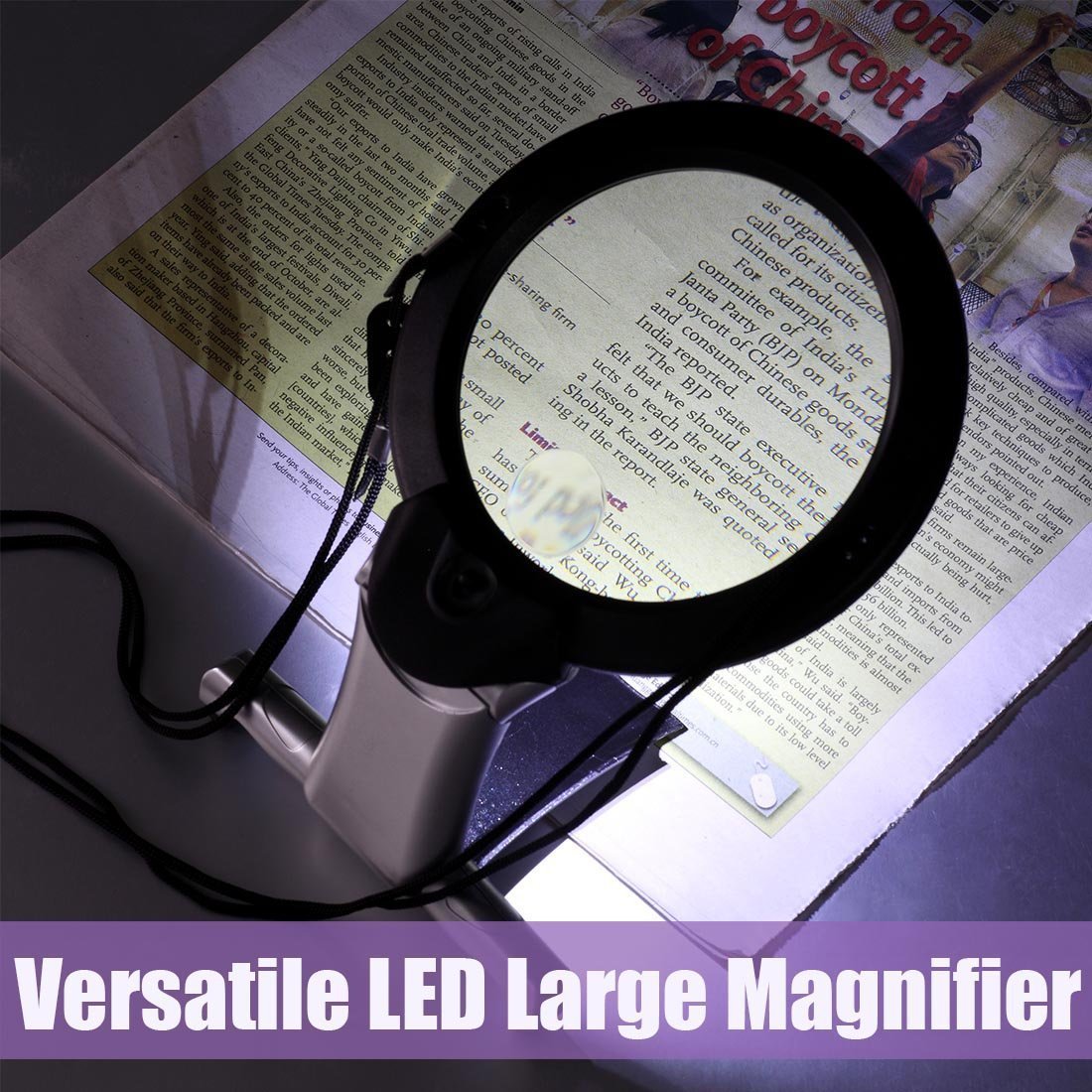 Hands Free LED loupe Lighted Reading Magnifier Neck Wear Magnifying Glass For Seniors Sewing Cross Stitch Embroidery