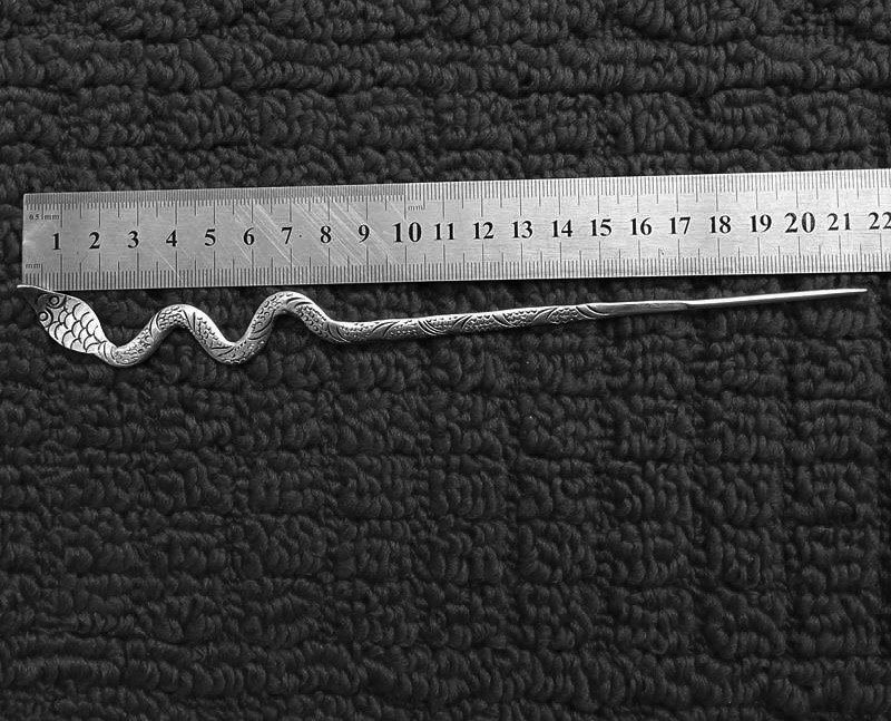 - handgemaakte miao zilveren thee klassieke vrouwelijke naald haarspeld stap schud kwast zilveren pu'er thee naald: 5