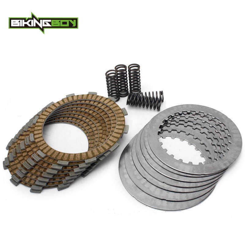 BIKINGBOY 8 Clutch Friction Plates + 7 Steel Separator Plates + 5 Heavy Duty Springs For Honda CRF250R CRF 250 R Motocross