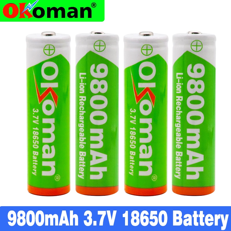 100% Original 3.7v 9800mah 18650 Lithium Rechargeable Battery For battery pack power tool Flashlight batteries