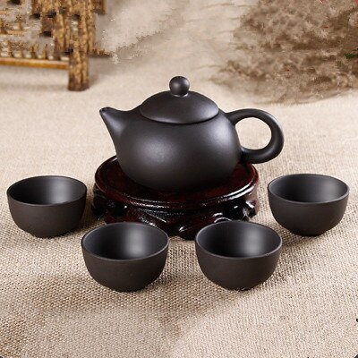 5pcs Kung Fu Tea Set [1 Teapot + 4 Cups Set] 150ml Chinese Xi Shi Porcelain Tea Sets Ceramic Yixing Purple Clay Kettle: 1
