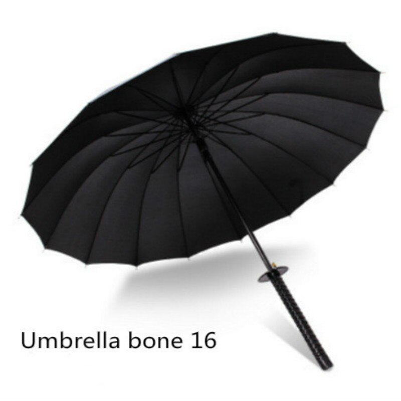 Umbrella Long Handle Japanese Samurai Sword Umbrella Straight Handle Windbreak Umbrella Man Animated Umbrella: 16 umbrella bone