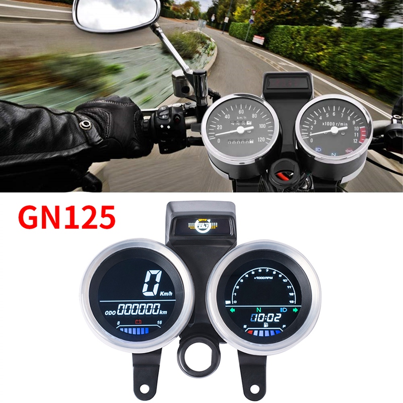 Digital målerenhet for suzuki  gn 125 speedometer kilometerteller måler girindikator motorsykkelmålerinstrument: Default Title