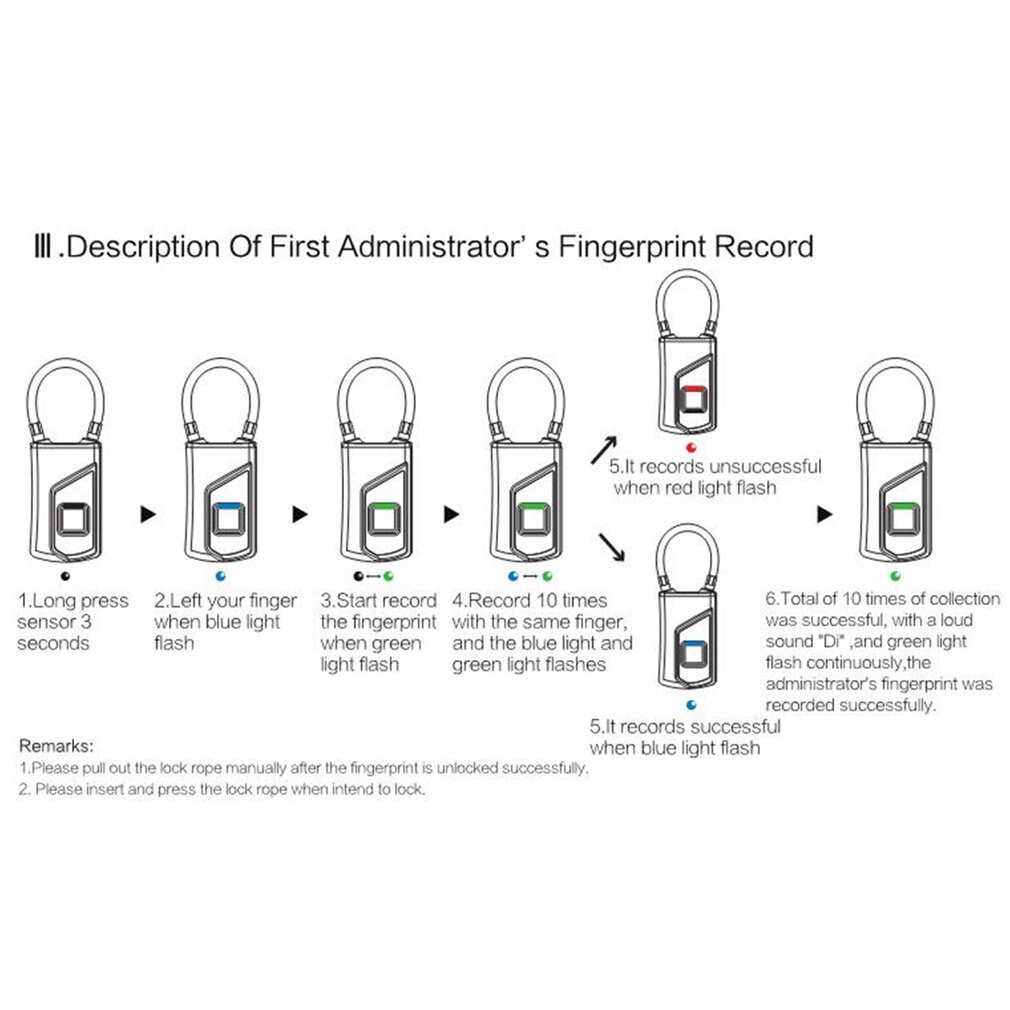 L1 Pure Fingerprint Unlock Smart Fingerprint Door Lock Safe Padlock USB Charging Waterproof Keyless Anti-theft Lock