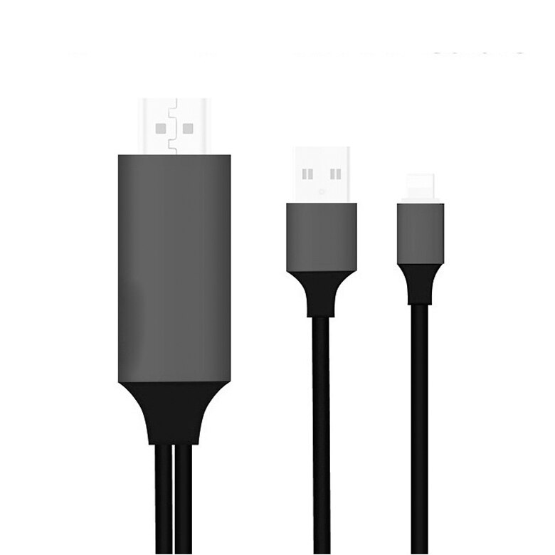 8 Pin naar HDMI Mannelijke USB Kabel voor Bliksem naar HDMI HDTV TV Adapter Digitale AV voor iPad Pro Air voor iPhone X XR 8 7 7Plus 6S 6 5S: Grey