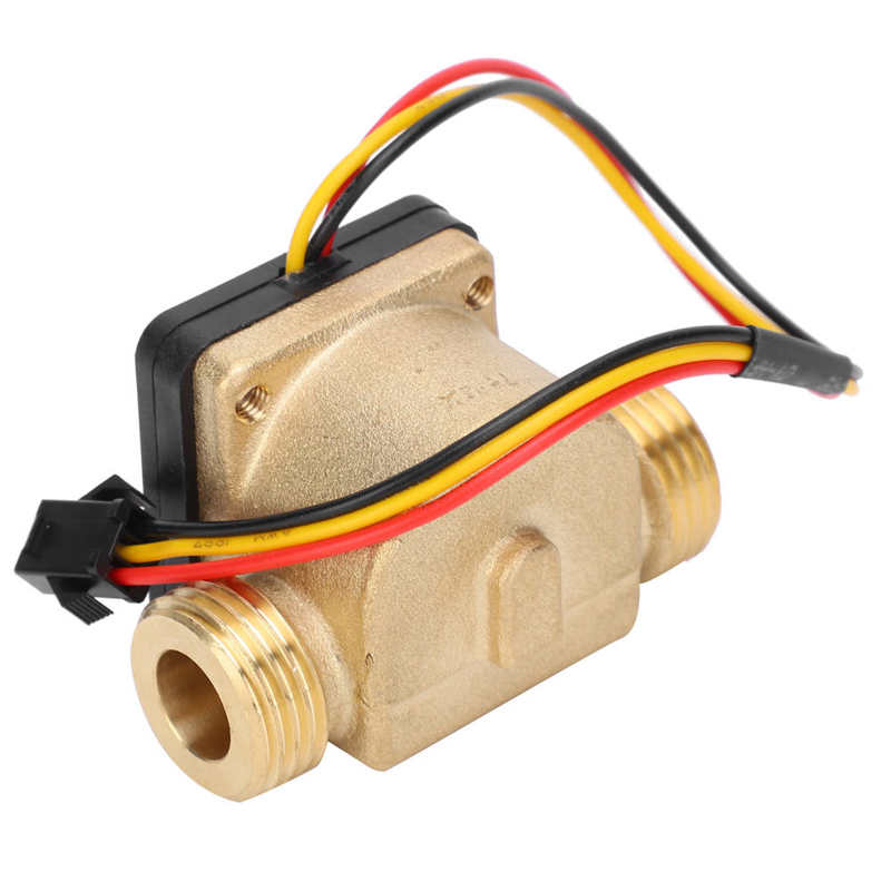 YF-B13 Flow Meter G1/2in Male Water Flow Sensor Counter Brass Hall Flowmeter DC 3-24V for Water Heaters Credit Card Machine