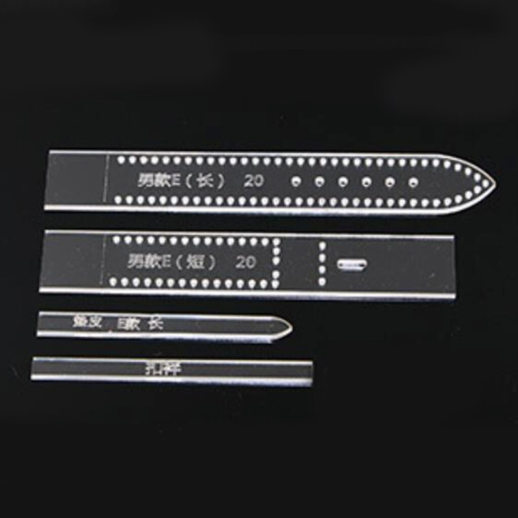 4 unids/set de plantillas de correa de reloj acrílicas para manualidades de cuero, 18mm/20mm, DIY: E 20mm 