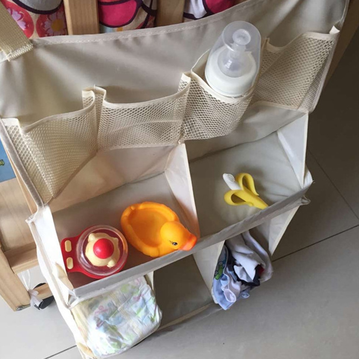 Baby Bed Opknoping Organizer Bag Waterdichte Luiers Kleding Zuigfles Speelgoed Accessoriesorganizer Tas Voor Wieg Bed