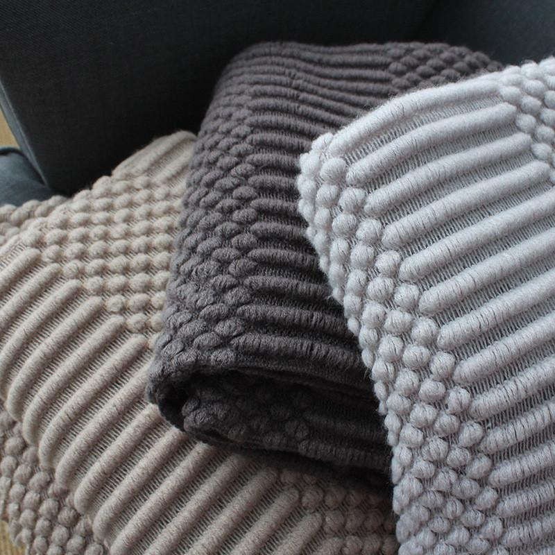Couvre-lit tricoté en tricot à bulles | Couverture de canapé de lit de 34, couvre-lit de l'europe solide, pour lits de voyage, de télévision, sieste en voiture