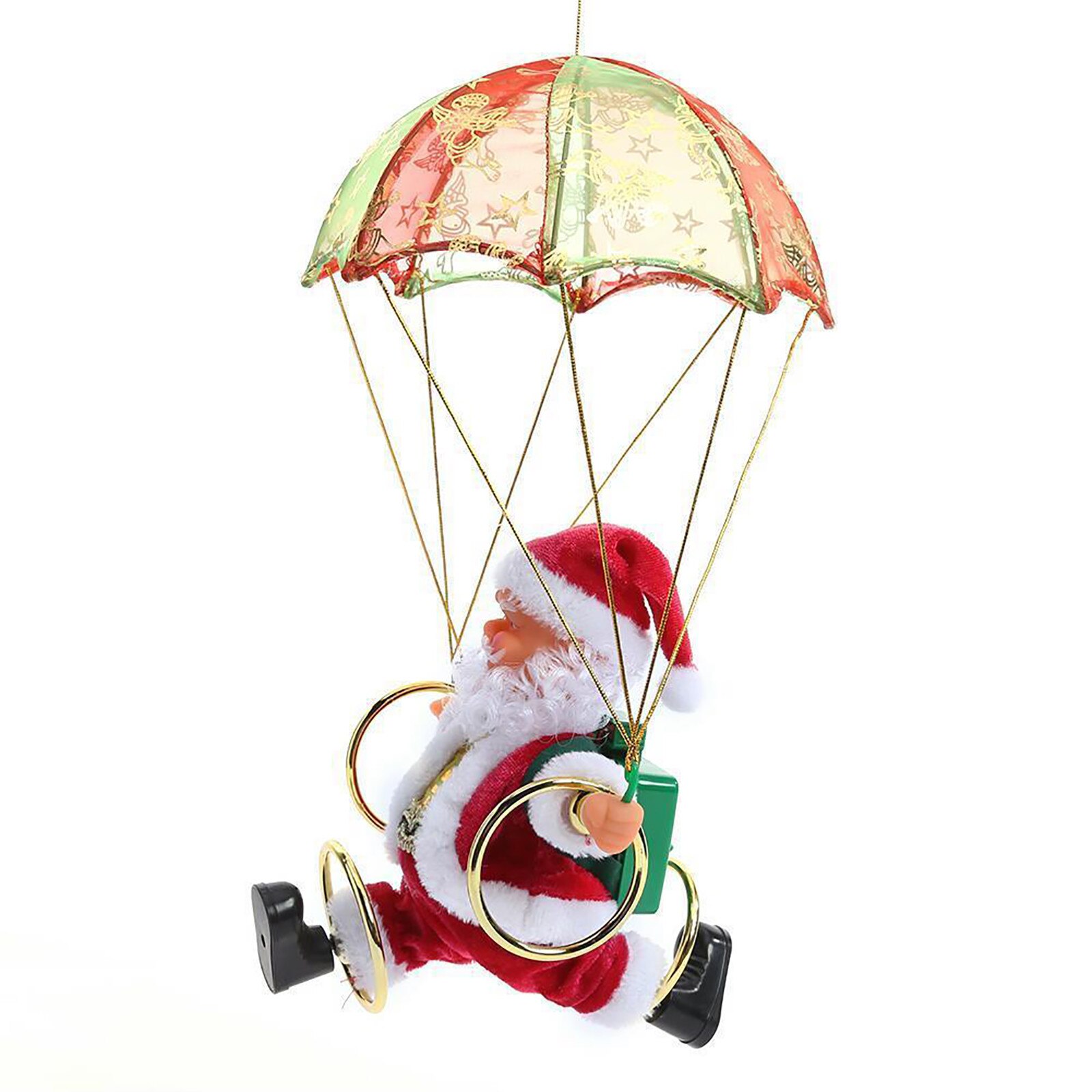 Creatieve Elektrische Kerst Speelgoed Parachute Kerstman Speelgoed Voor Kinderen Elektrische Kerst Zal Turn Hoelahoep Santa 108