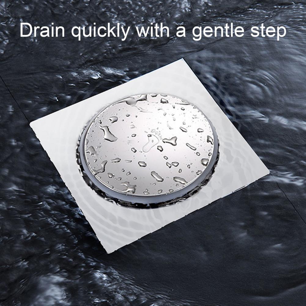 Stainless Steel Floor Drain Cover Precision Sealing Structure Blocks Odor Insect Foot-Pedal Drain Cover Durable Drain Cover
