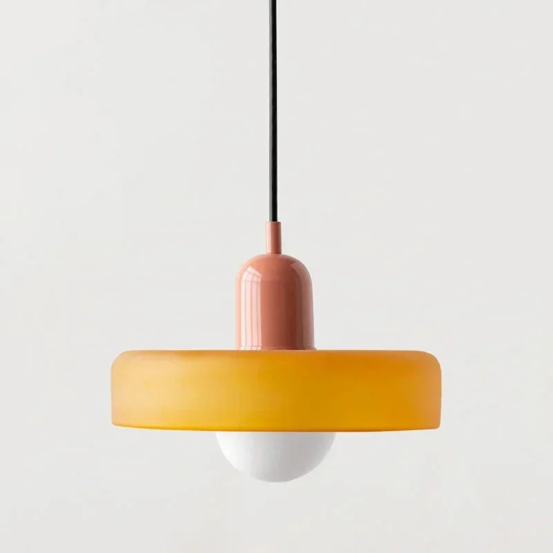 nordisch Glas Anhänger Licht Macaron Farbe LED Anhänger Lampen Für Wohnzimmer Schlafzimmer Studie Esszimmer Bar drinnen Dekorative Leuchten: Warmes Weiß / Gelb