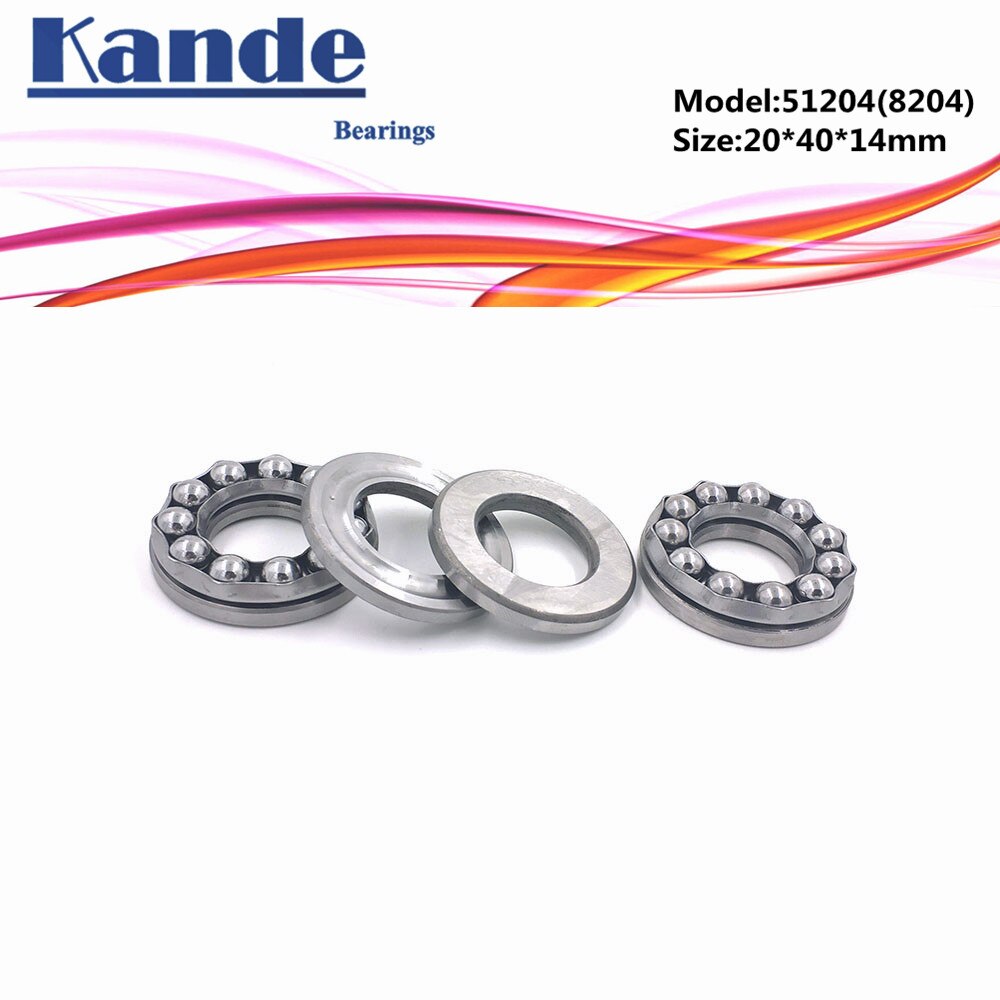 Kande 51204 8204 20x40x14 bearing 2pcs Flat Thrust Ball Bearing Axial thrust bearing 51204