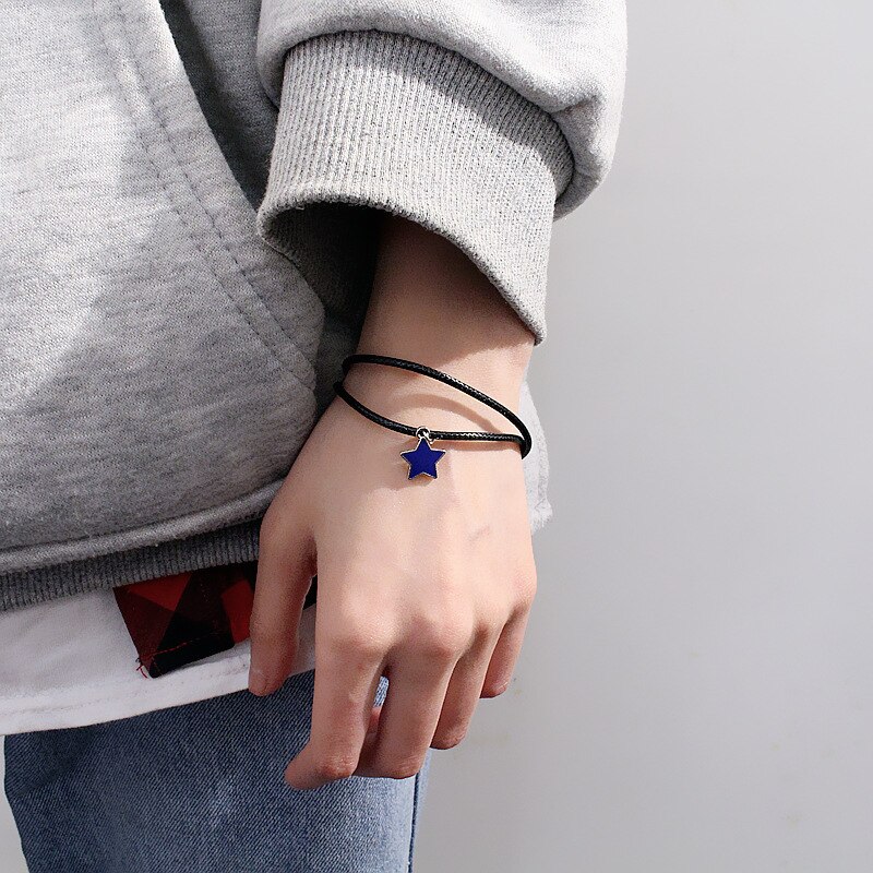 Jewelry Small Five-pointed Star Female Bracelet Harajuku Retro Sweet Velvet Ribbon Lace Multi-layer Bracelet SZ8