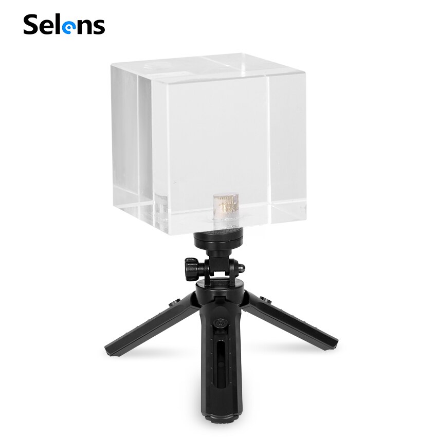 Photographie prisme avec 1/4 ''vlogeur photographie boule de cristal verre optique magique Photo boule photographie Studio accessoires: Cube with stand