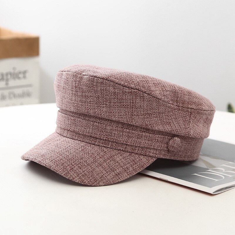 Retro Casual Cotton Berets for Women Man Summer Sunshine Octagonal Hat Peaked Cap Korean Casual Student Beret Vintage Unisex: Pink