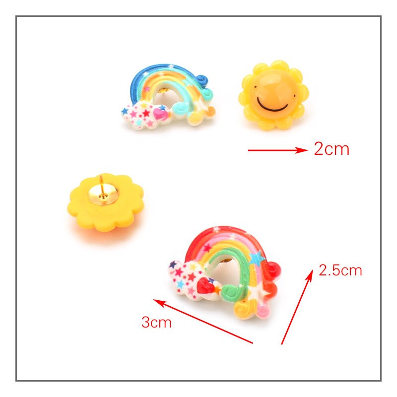 Chinchetas bonitas con de flor solar, 2 uds., chinchetas con imagen decorativa, tachuelas de arco iris, Pin de corcho, Pulgar, papelería de oficina