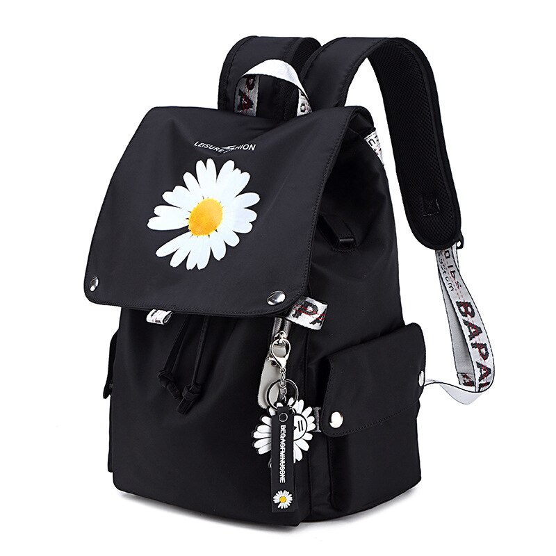Waterdichte Usb Opladen Vrouwen Nylon Schooltassen Voor Tiener Meisjes Bloemen Gedrukt School Laptop Rugzak Student Reizen Boekentas