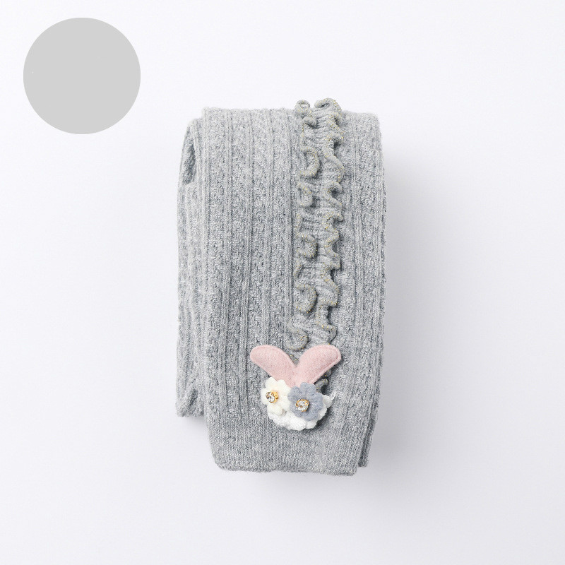Leggings Herbst Winter Baby Strumpfhosen Heißer Baby Kleinkind Kind Mädchen Rippen Strümpfe Baumwolle Warme Strumpfhosen Solide Candy Farbe Engen 0-5Y: Gray Tights / 0 to 1 year