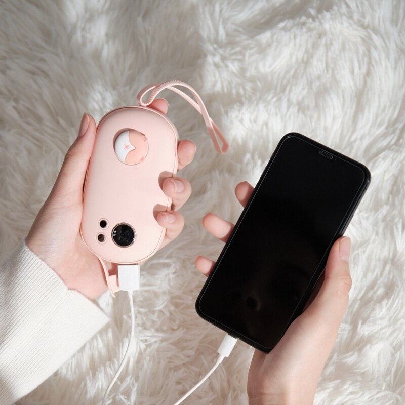5000mAh USB Rechargeable Electric Hand Warmer Winter 2 in 1 Mini 5V Long Life Pocket Power Bank Heater