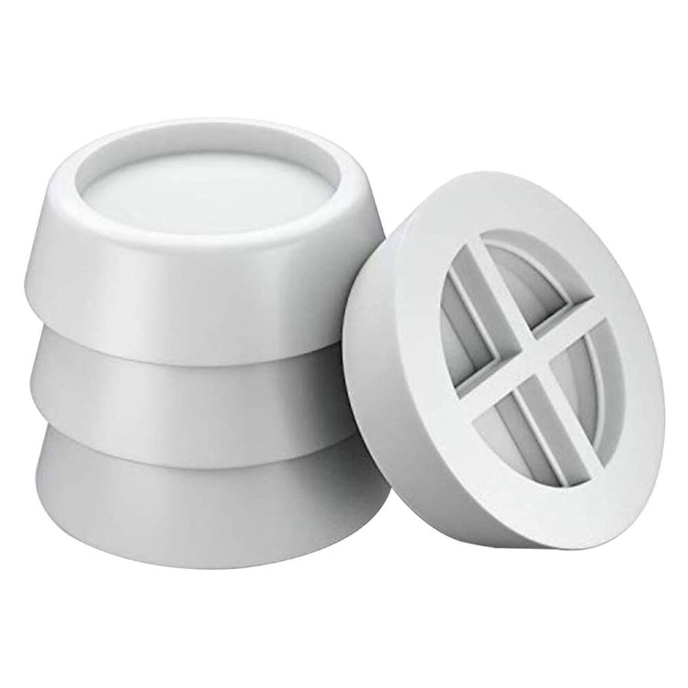 4 stk vaskemaskine fødder puder anti vibration skridsikker elasticitet gummimåtte køleskab gulvmøbel prote stødsikker pude: Hvid