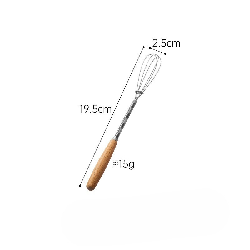 1/2- delers sett med visper med heltrehåndtak, kjøkkenvisp i rustfritt stål og fløtemikser: Svart