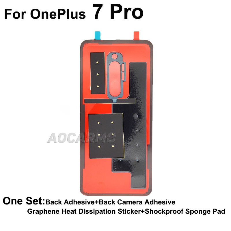 Aocarmo adesivo traseiro + cola de câmera traseira + adesivo de dissipação de calor de grafeno, almofada de esponja à prova de choque para oneplus 6t 7 7t pro: For OnePlus 7 Pro