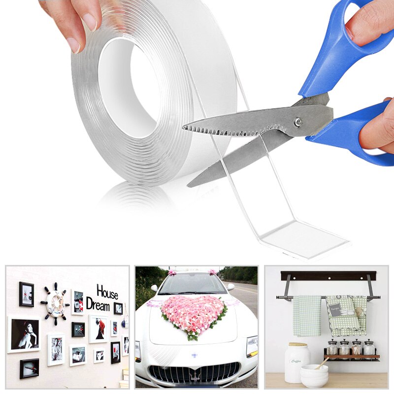 Double-Sided Nano Magic Tape Transparent tape Adhesive Tape Nano Sticker Traceless Carpet Paster Phone Holder Wall Bracelet Glue