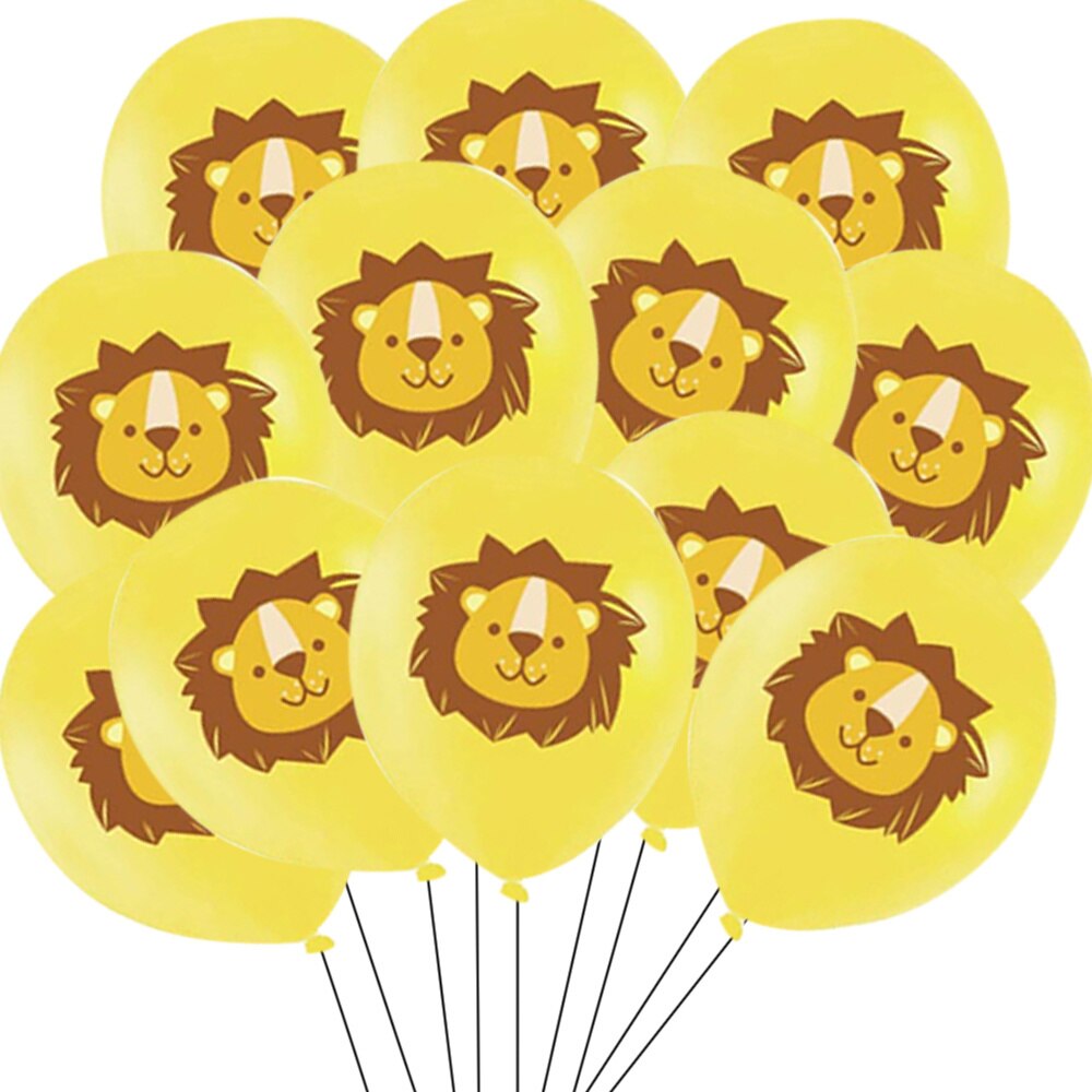 10Pcs Bos Dier Ballon Jungle Safari Verjaardagsfeestje Decoratie Cartoon Leeuw Tijger Ballonnen Voor Kinderen Party Diy Supplies: 10pcs lion