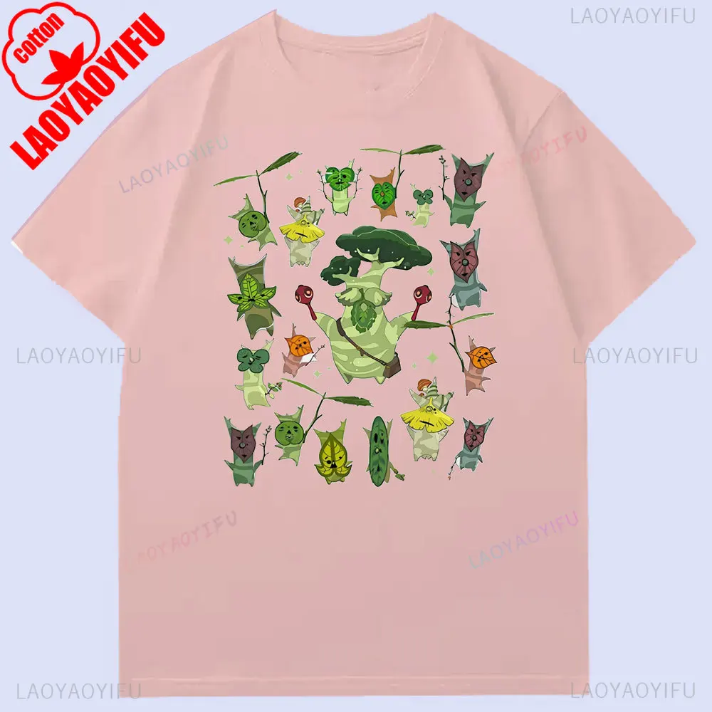 Zelda korok-skjorte breath of the wild hylia anime-skjorte korok arboretum gamer-skjorte planteelsker sommerskjorter bomulds-t-shirts toppe