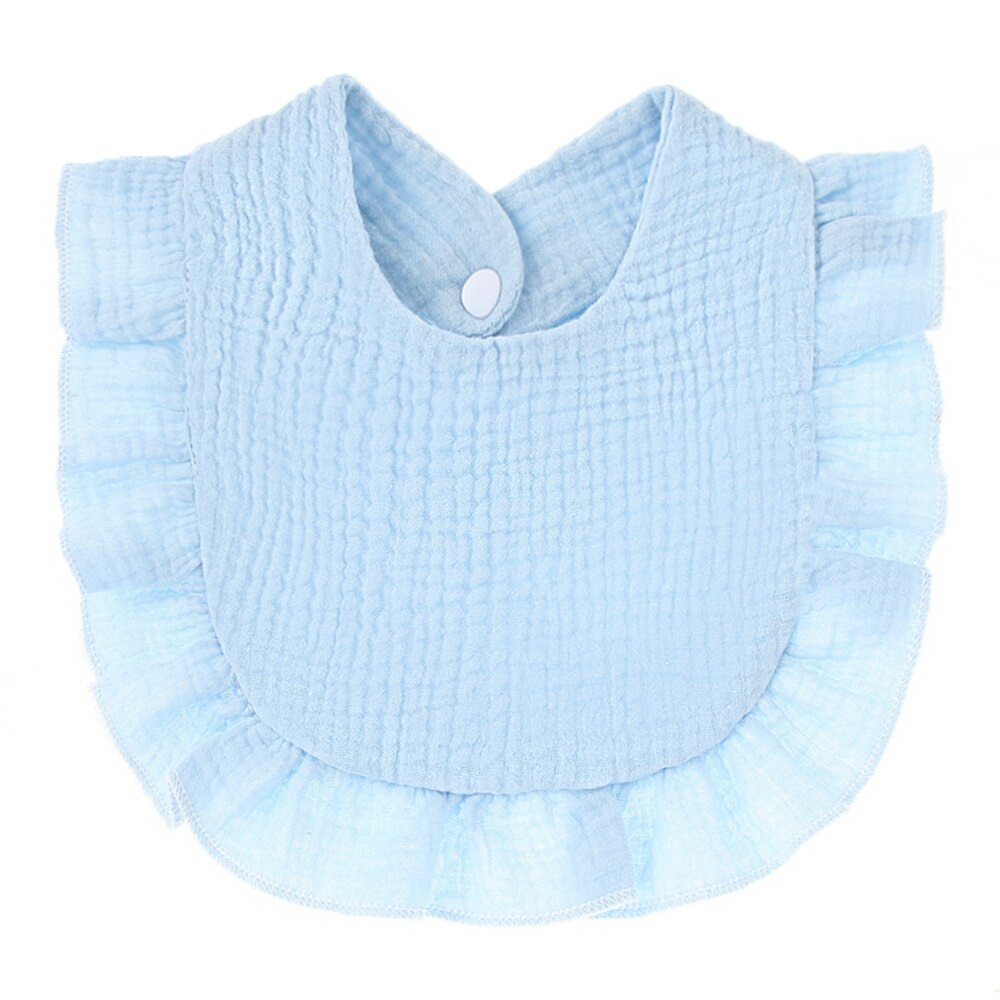 Baby Bibs Pleated Floral Gauze Muslin Baby Kids Bandana Feeding Burp Cloth Soft Newborn Infant Saliva Towel Girl Accessories: 3