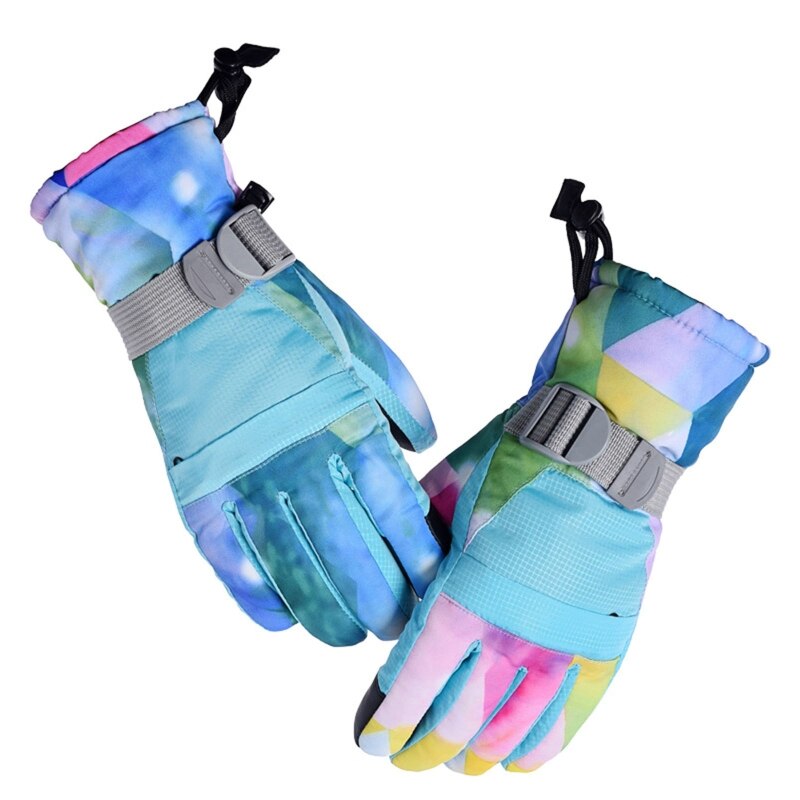 Erwachsene Winter Warme Berg Snowboard Touchscreen Ski Handschuhe Wasserdicht Volle Finger Handschuhe für draussen Motorrad: L Narcissus Blau