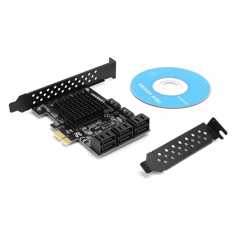 Expansion Card Module, PCI-E to SATA 3.0 Controller Expansion Card, 8 Port Expansion Card, PCI-E 1X 2X 4X 8X 16X Card: Default Title