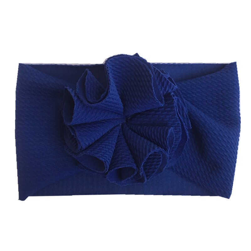 Baby hårtillbehör bandeau bebe fille pannband baby flicka pannband för tjejer baby pannband baby turban blommor diadema bebe: Djupblå